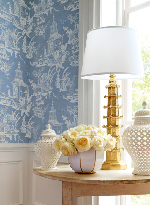 Thibaut Wallpaper Empress Court - Blue